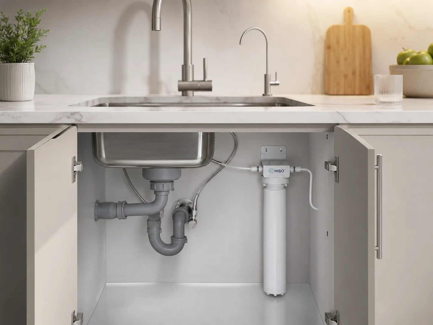 Undersink reverse osmosis water purifier flow diagram